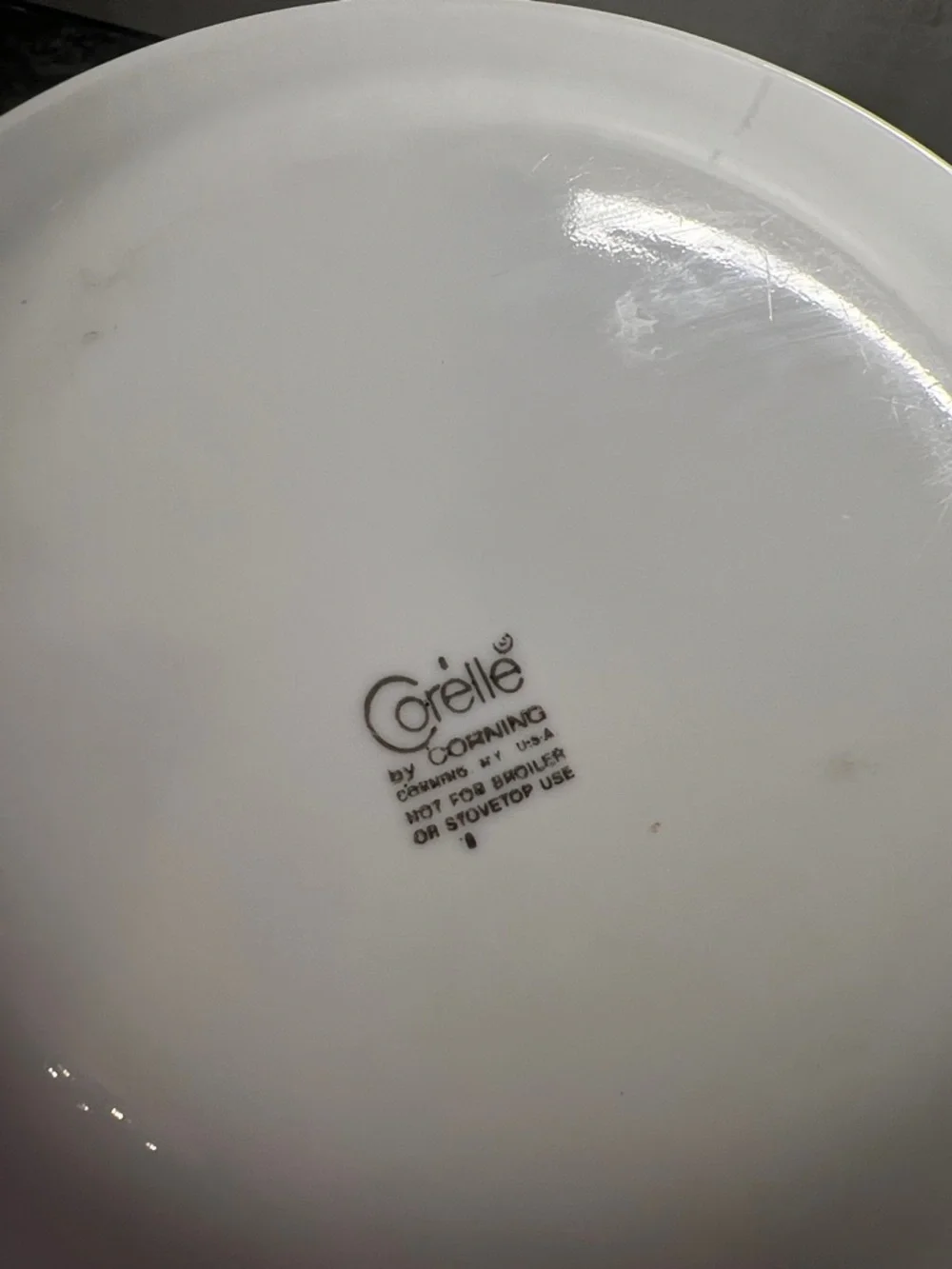 Set of 4 White Corelle Salad/Bread Plates -WINTER FROST.